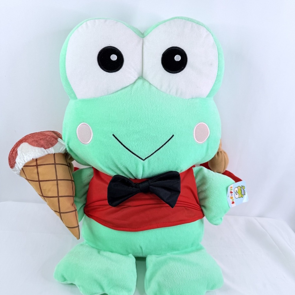 Sanrio Keroppi Plush Frog Ice Cream 2009 Stuffed Animal Green 6" Nanco Kero‎